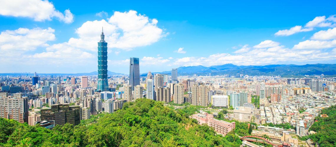 morning taipei city panorama in the taiwan